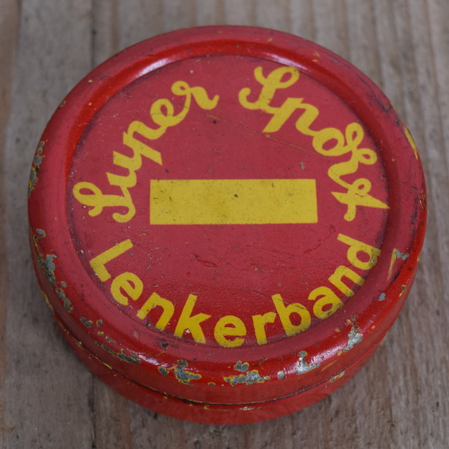Blechdose "SUPER SPORT LENKERBAND" orig. 50 er Jahre, 61 x 23 mm, ohne Inhalt 