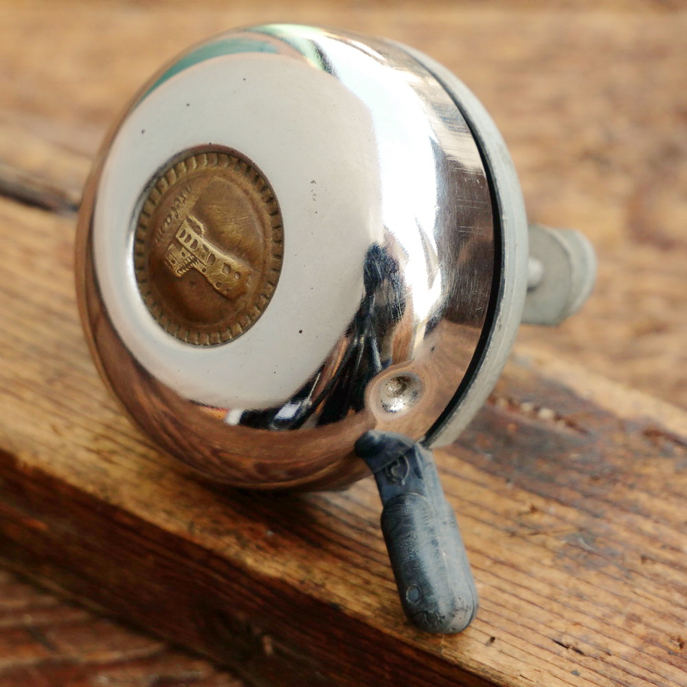 Fahrrad/Moped Klingel, Motiv Turm/VELAMON, orig. 70er/80er Jahre, verchromt, gebr. 