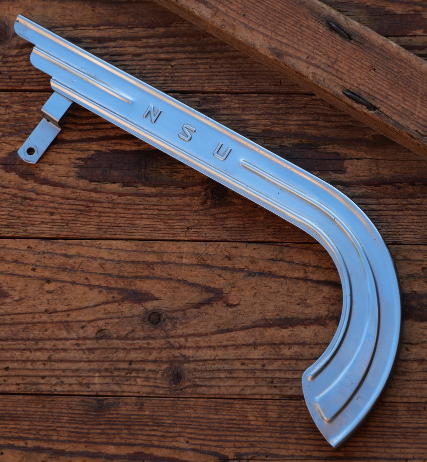 Kettenschutz, NSU, verchromt, Länge ca. 33 cm, orig. 50er/60er J., für Sportrad, gebr. 