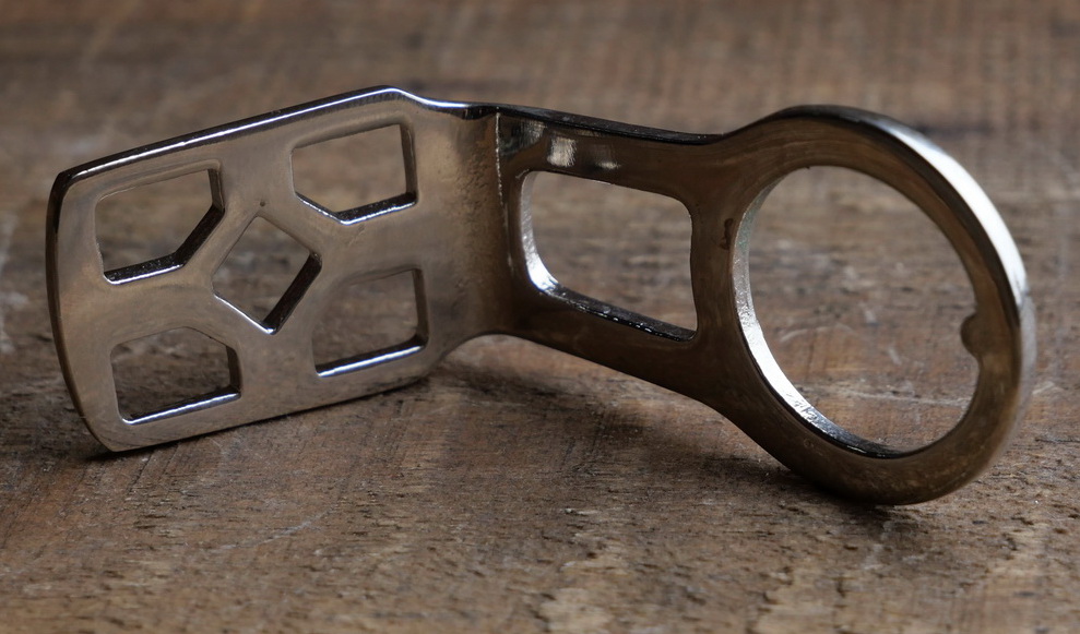 Carbidlaternenhalter/Winkelhalter, vernickelt, orig. 1910er-30er J., Montage am 1 Zoll Steuersatz, gebr. 