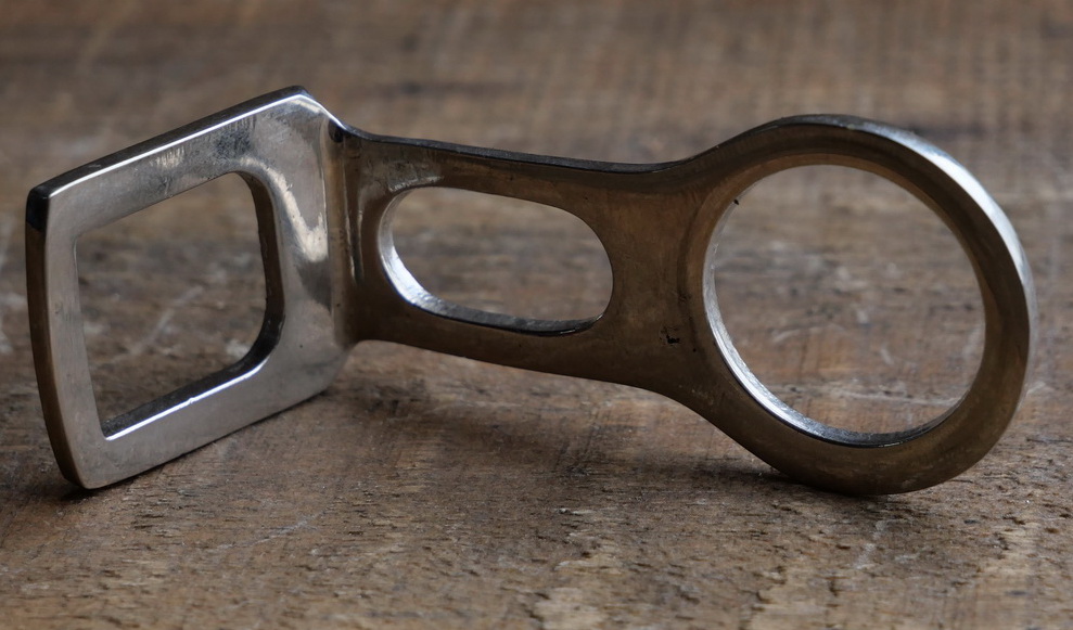 Carbidlaternenhalter/Winkelhalter, vernickelt, orig. 1910er-30er J., Montage am 1 Zoll Steuersatz, gebr. 