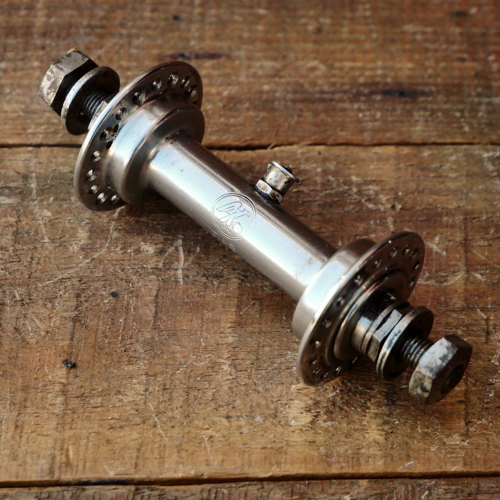 Nabe Vorderrad Fahrrad, F&S, verchromt, 30er J., Einbaumaß ca. 90 mm, 36 Loch, gebr. 