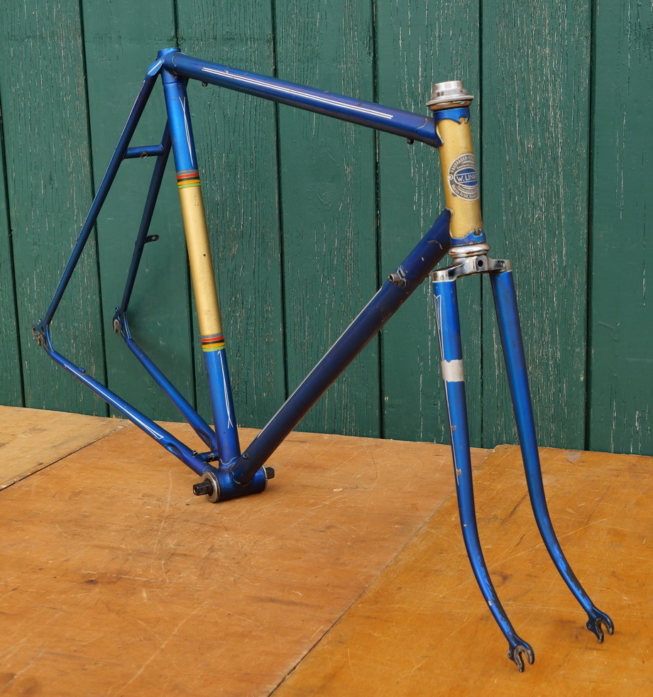 Fahrradrahmen W. Linke/Berlin, Herren, für Rennrad, 27/28 Zoll, Stahl, 50er J., gebr. 