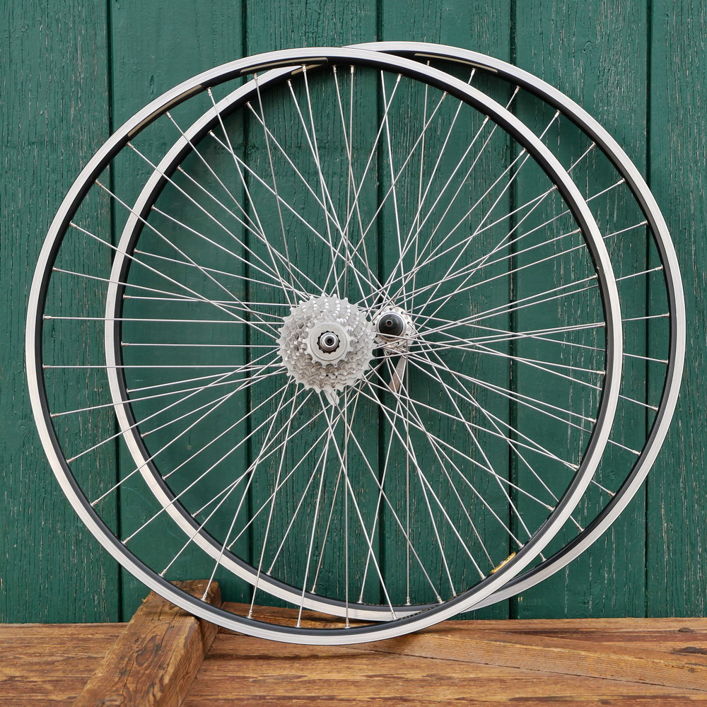 Laufradsatz für Drahtbereifung 28 Zoll (622), 90er J., für Rennrad, AMBROSIO Felgen/SHIMANO Naben, gebr. 
