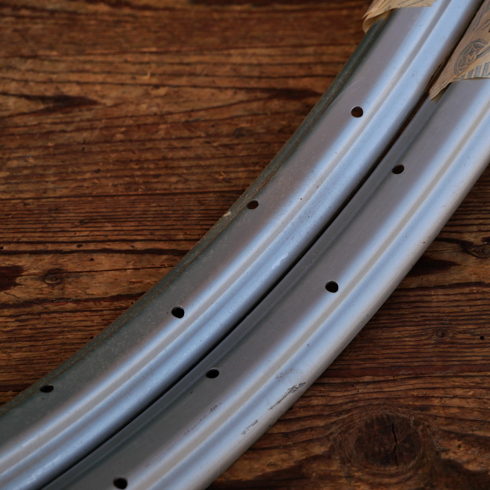 Felgensatz, MAYWEG, 28 Zoll (622), Stahl, silber, 50er/60er J., NOS 