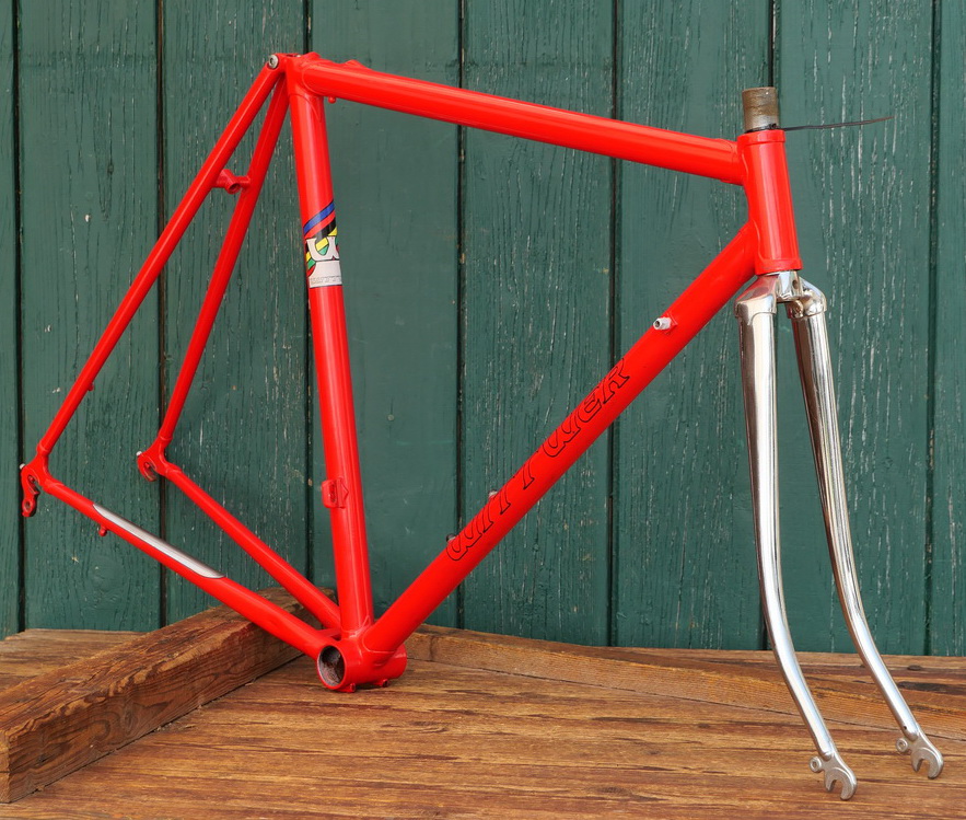 Fahrradrahmen für Rennrad WITTWER/RICKERT, Mitte 90er J., rot/verchromt, 27/28 Zoll, gebr. 