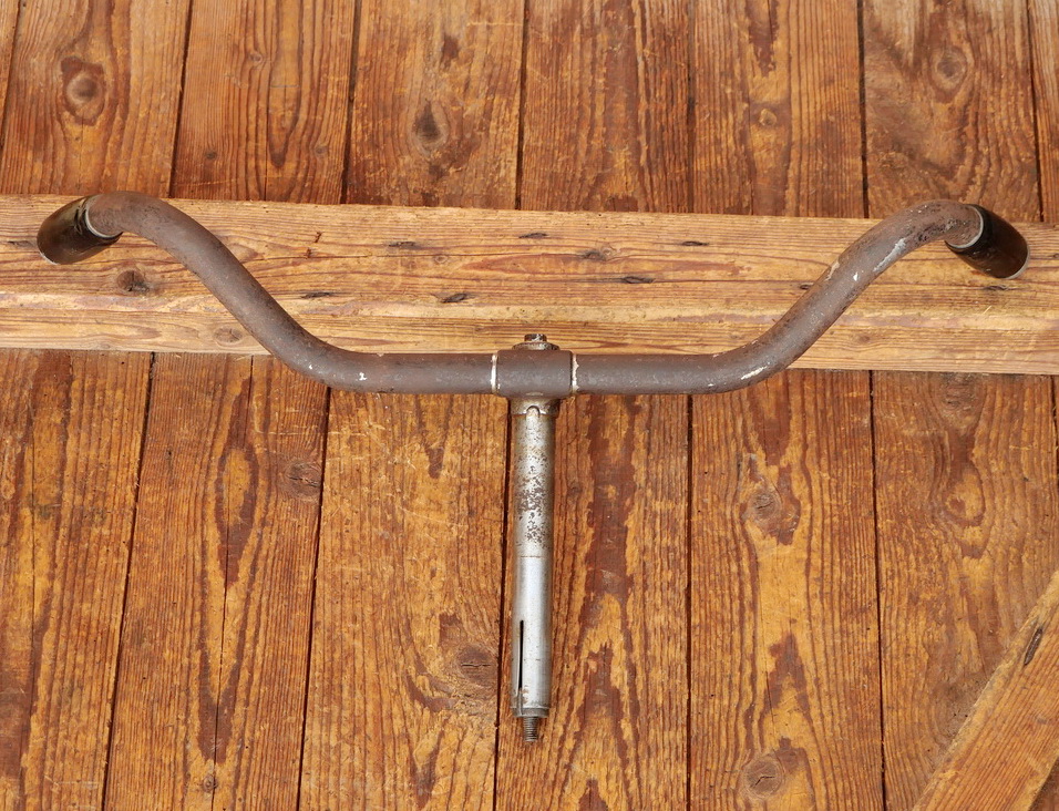 Fahrradlenker EXPRESS, abnehmbar mit Schnellspanner, "Behördenlenker", passend für Tourenrad 30er J., verchromt, gebr. 