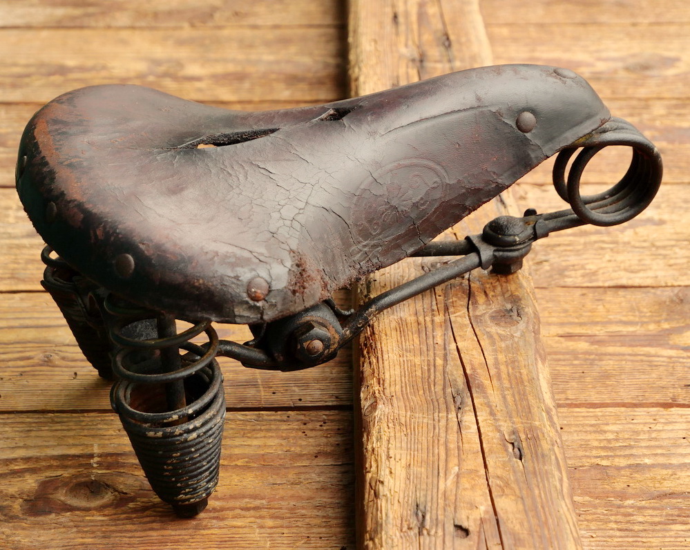 Sattel, Herren, S.V. HAMMOCK, 20er/30er J., für Tourenrad, Leder braun, gebr. 