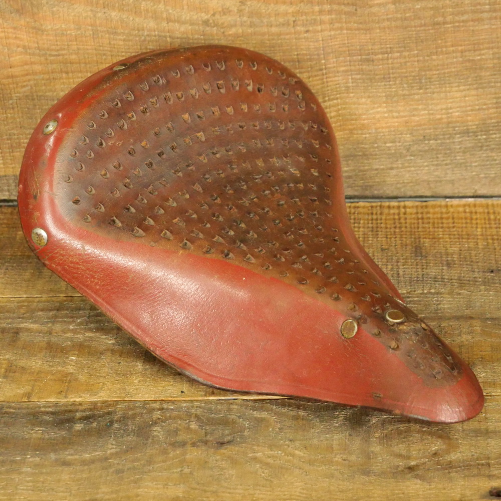 Sattel, MÖVE, DDR 50er/60er J., für Radball-/Kunstrad, Leder rotbraun, gebr. 