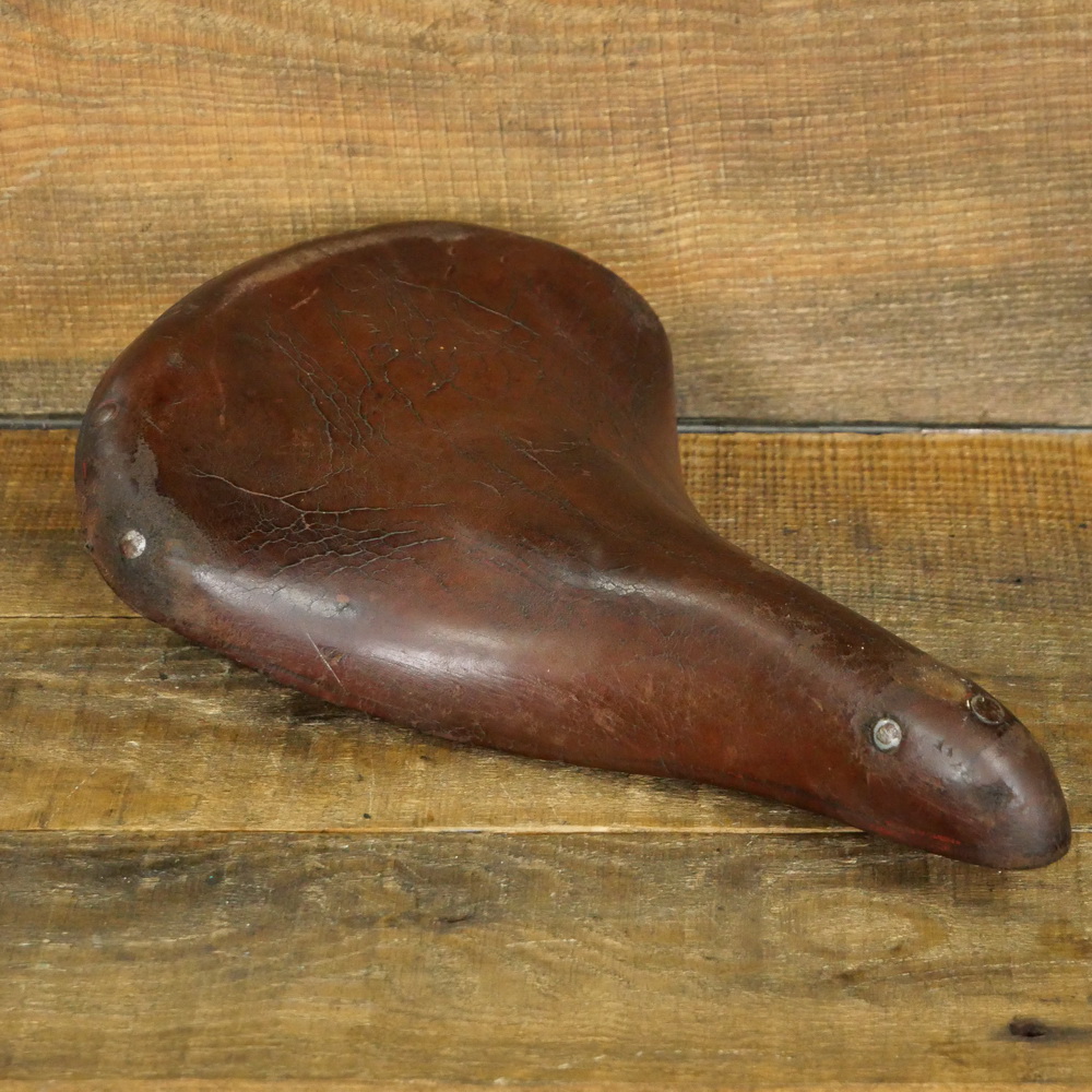 Sattel, Herren, MÖVE, DDR 50er-70er J., für Sportrad, Leder braun, Gestell verchromt, gebr. 