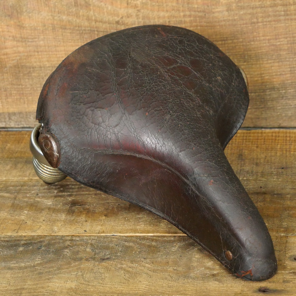 Sattel DÜRKOPP, für Herrenrad, Leder, braun, Gestell verchromt, original 50er Jahre, gebr. 