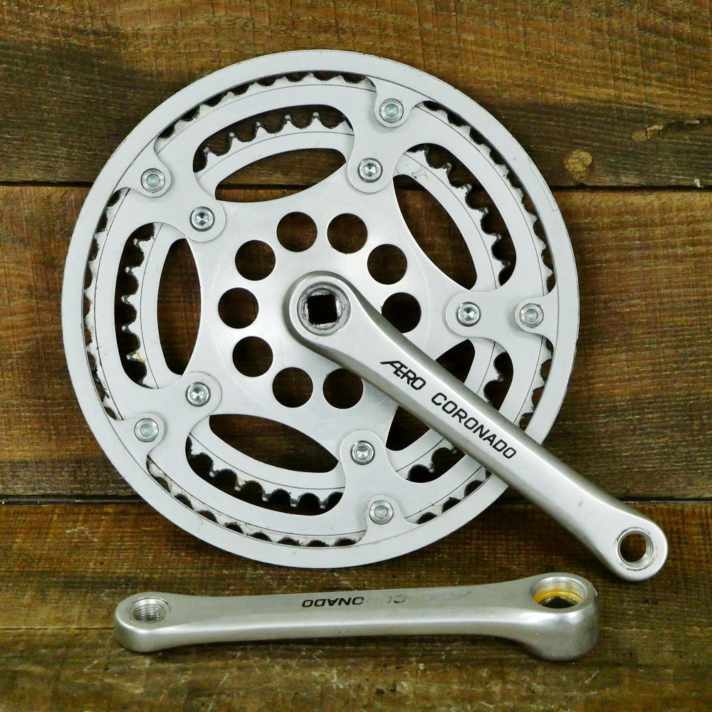 Kurbelsatz THUN, für Rennrad, orig. 1970er/80er J., Alu, für Vierkantlager, gebr. 