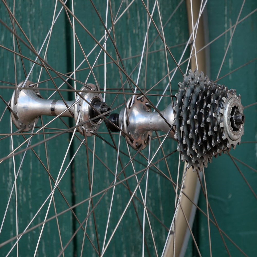 Laufradsatz 28 Zoll (622), 90er J., für Rennrad, MAVIC CXP 30, Drahtreifenfelgen, Naben: CAMPAGNOLO Chorus, gebr. 