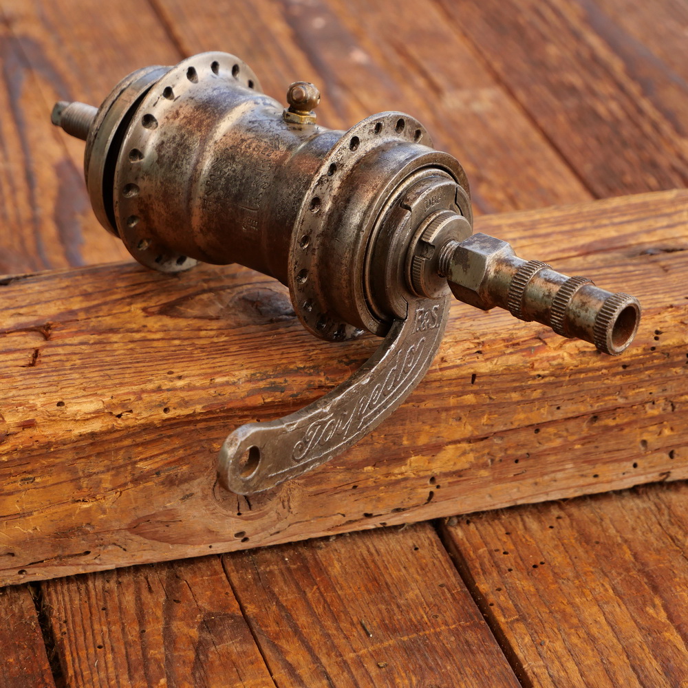 Nabe Hinterrad Fahrrad, F+S Torpedo Mod. 09, Bj. 1922, vernickelt, gebr. 