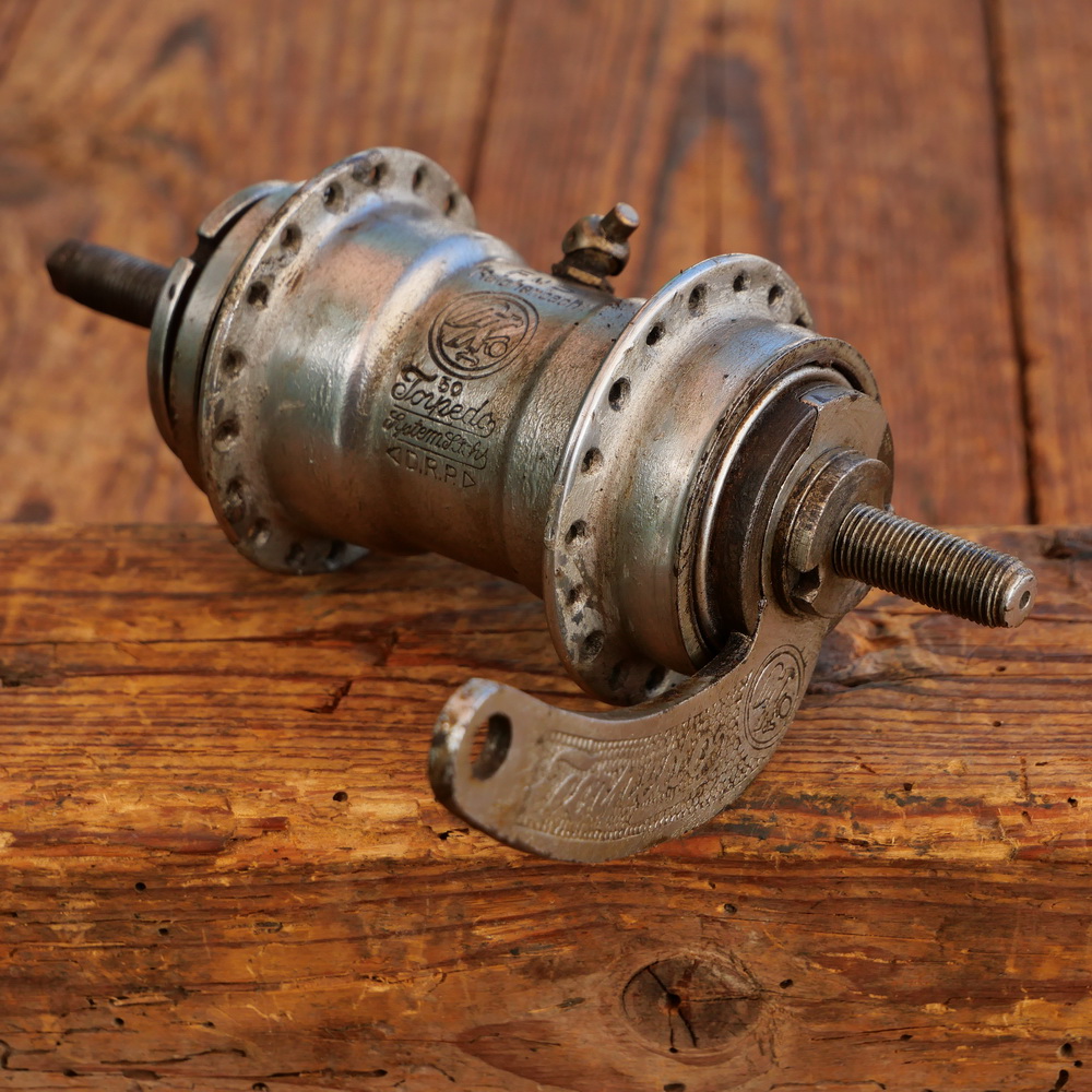 Nabe Hinterrad Fahrrad, F+S Torpedo Mod. 09, Reichenbach DDR Bj. 1950, verchromt, gebr. 