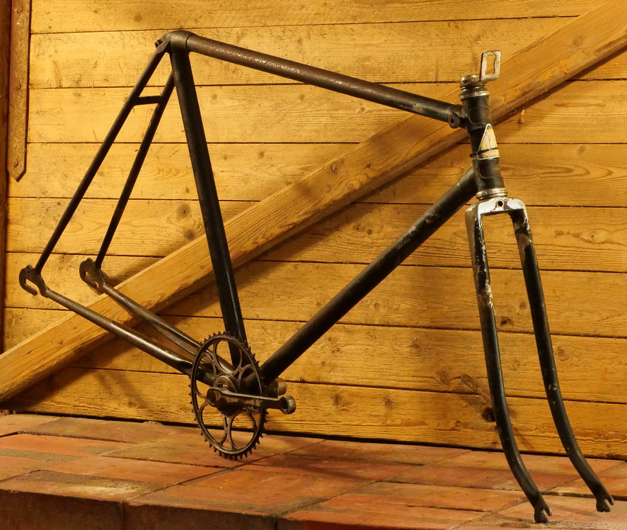 Fahrradrahmen GOLD-RAD, Herrenausführung für Halbrenner, 28 Zoll, 50er J., gebr. 