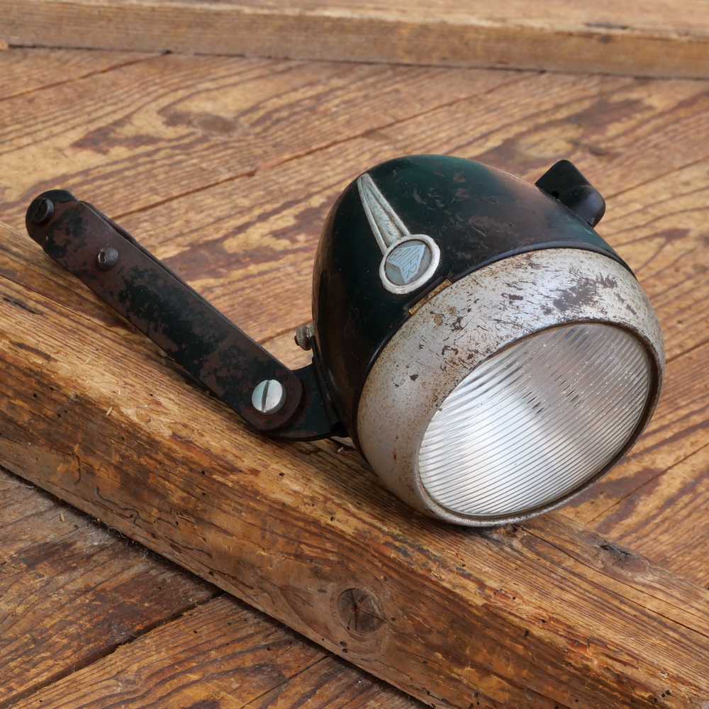 Scheinwerfer BAUER, 1930er/40er J., lackiert, Durchmesser 10,5cm, gebr. 
