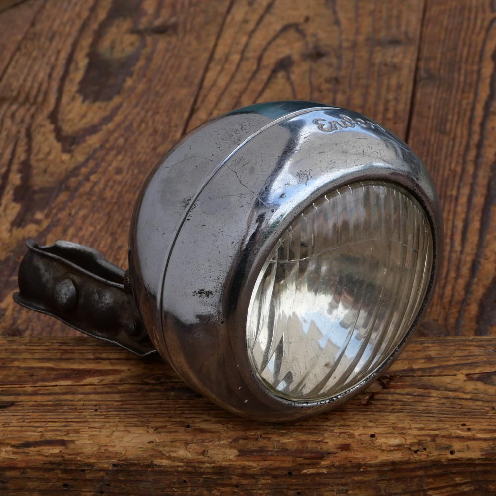 Scheinwerfer ENDERS,  1930er/40er J., verchromt, Durchmesser 10cm, gebr. 