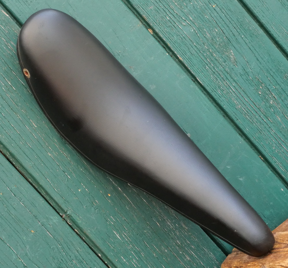 Sattel UNIROYAL, "Bananensattel"/Sitzbank für Bonanzarad, Kunststoff schwarz, original 70er J., NOS 