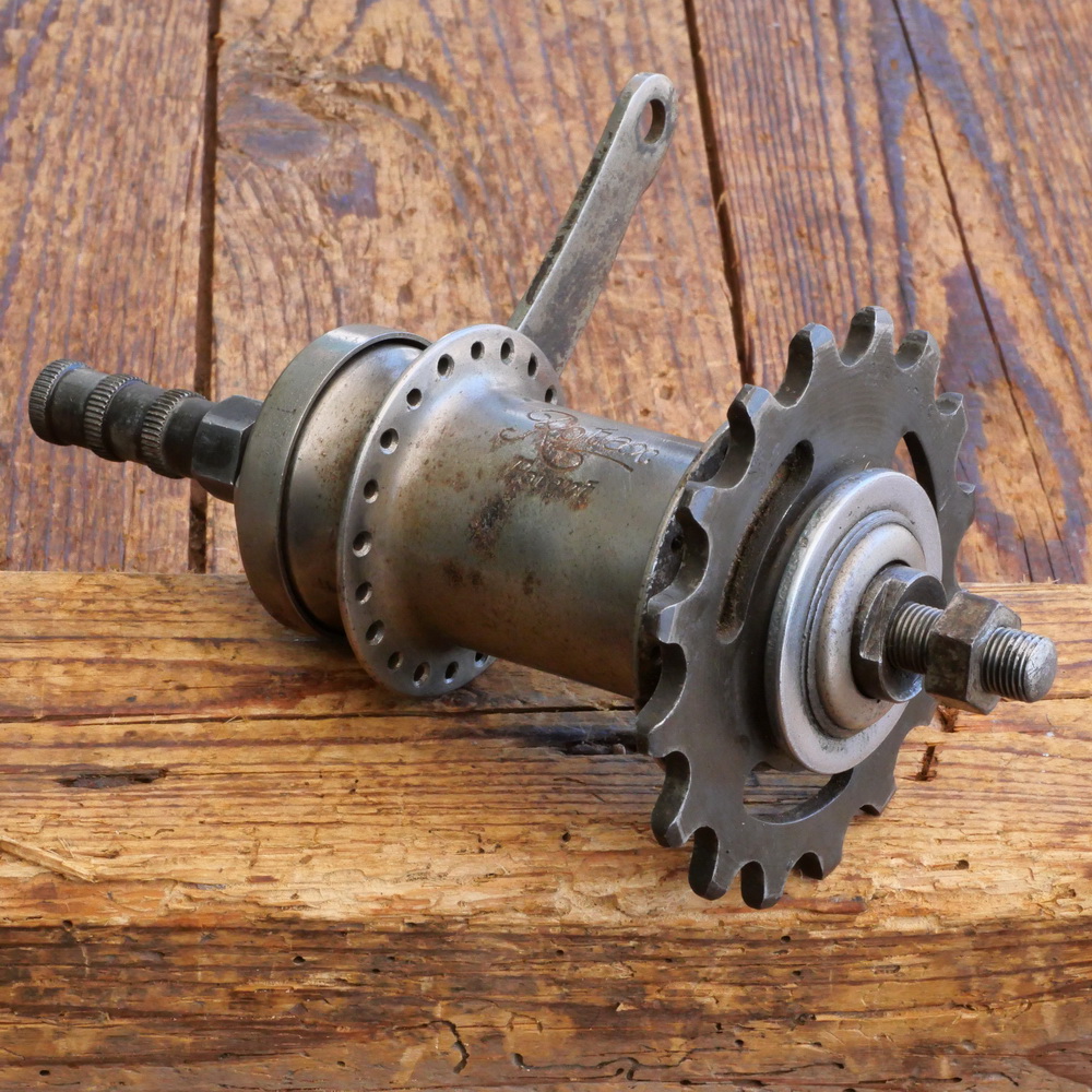 Nabe Hinterrad Fahrrad, ROTAX Rücktrittnabe, 1910er/20er J., vernickelt, 40 Loch!!! gebr. 