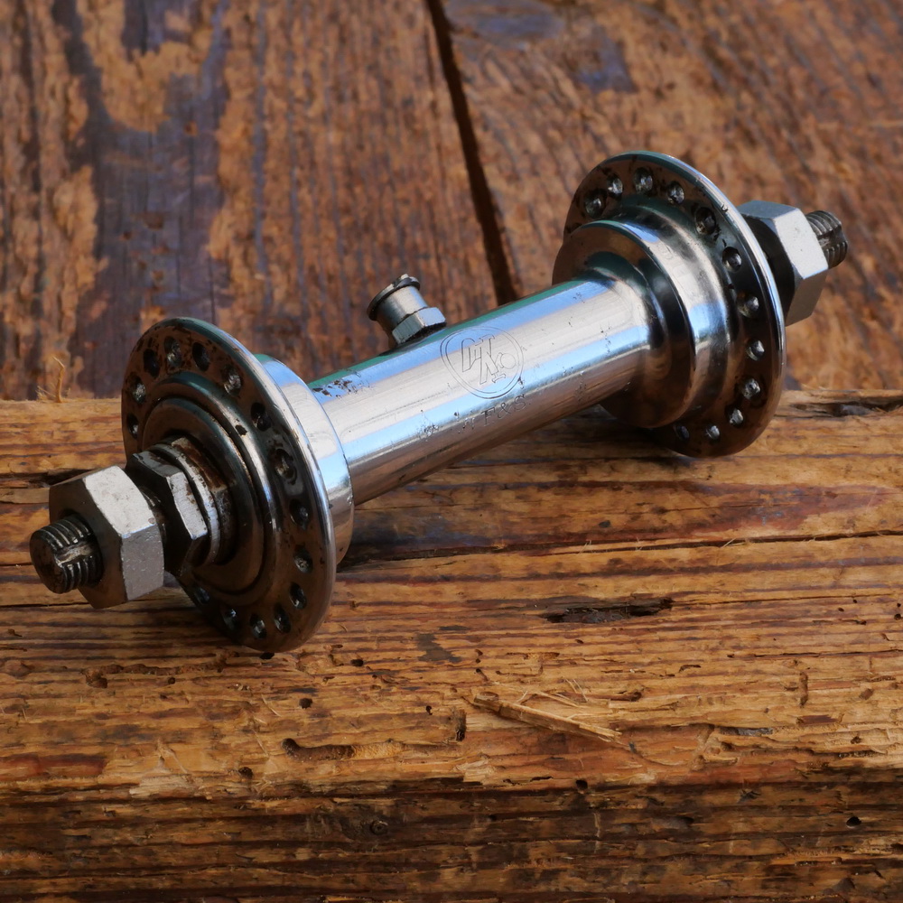Nabe Vorderrad Fahrrad, F&S, 1930er J., verchromt, gebr. 