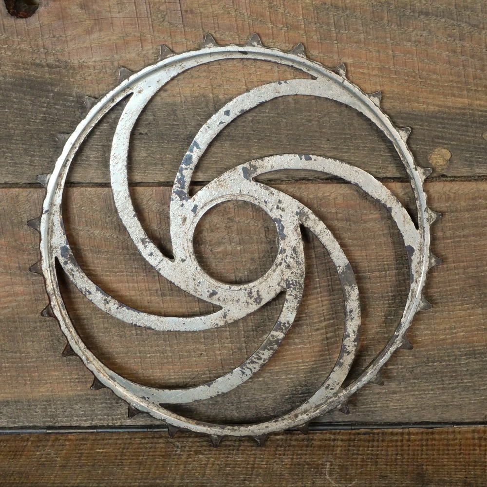Kettenblatt 1900er/10er J., 1 Zoll, 28 Zähne, Durchmesser Gewinde 47 mm, vernickelt, gebr. 