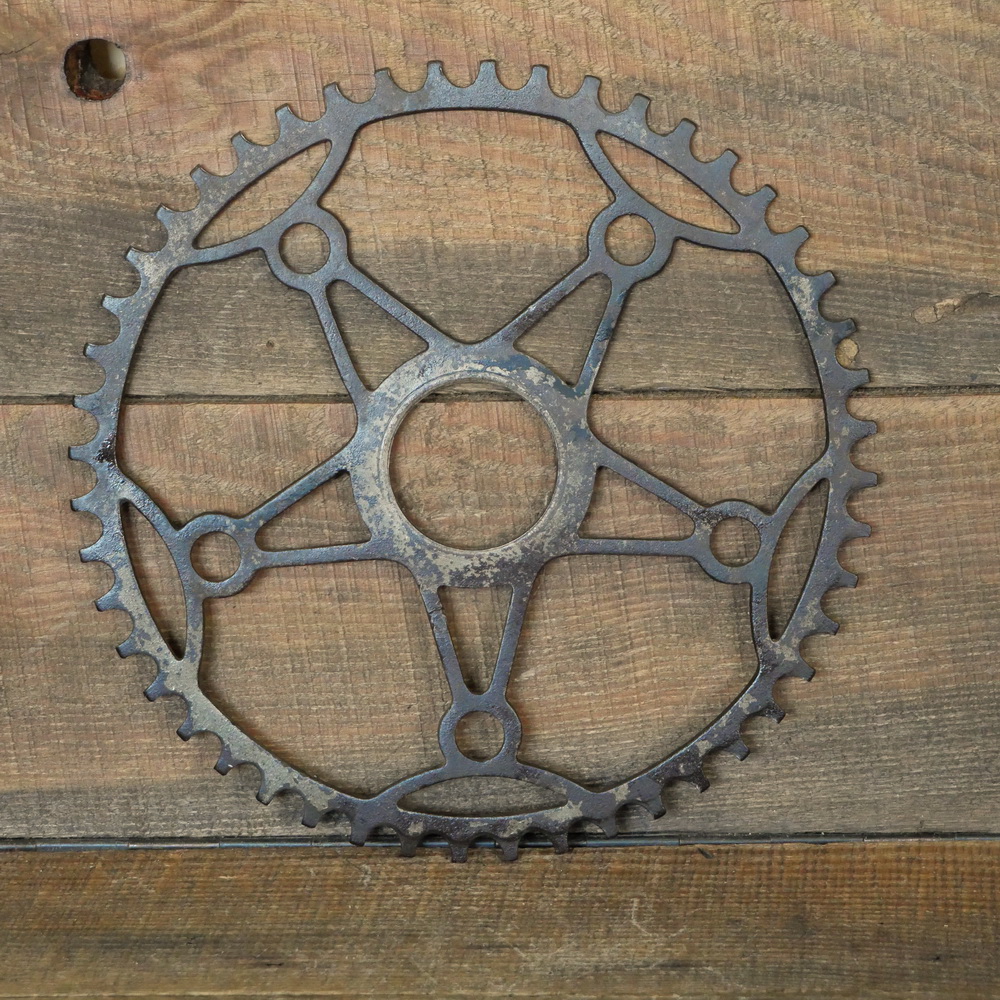 Kettenblatt, 1900er/10er J., 5/8 Zoll, 48 Zähne, Durchmesser Gewinde 51,5 mm, Nickelreste, gebr. 