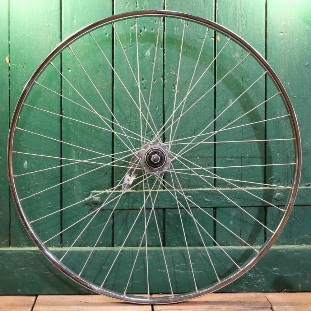 Hinterrad 28 Zoll (622), für Drahtbereifung, SCHÜRMANN Stahl-Felge, verchromt, Nabe SHIMANO 3CC 3-Gang, NOS 