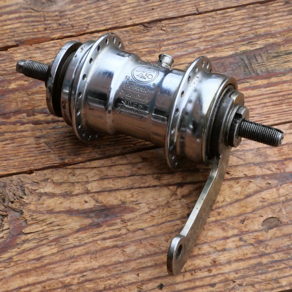 Nabe Hinterrad Fahrrad, F+S Torpedo Mod. 09 , Bj. 1952, verchromt, gebraucht 