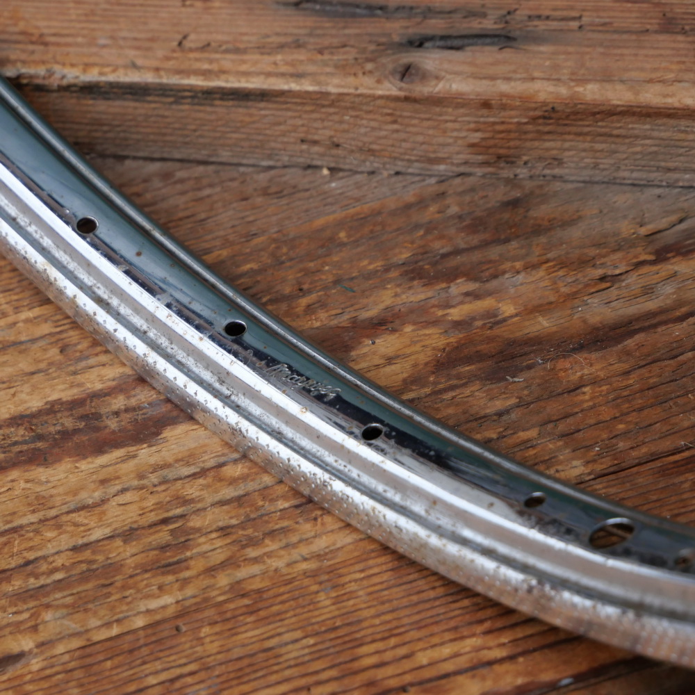 Felge MAYWEG für Drahtreifen Sportrad 50er/60er J., 26 Zoll (559 mm), Stahl verchromt, NOS 