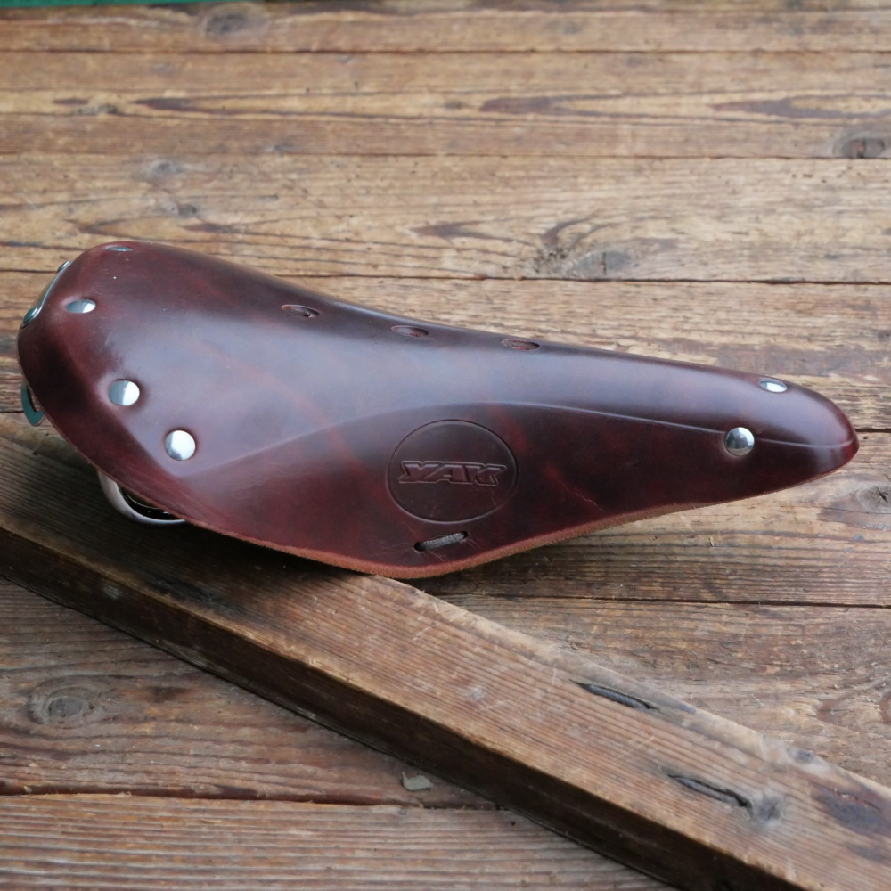 Sattel "YAK", Herren, für Rennrad, Leder, braun, Breite ca. 17 cm, Länge ca. 29cm, Neuware 