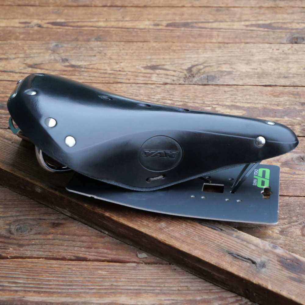 Sattel "YAK", Herren, für Rennrad, Leder, schwarz, Breite ca. 17 cm, Länge ca. 29cm, Neuware 