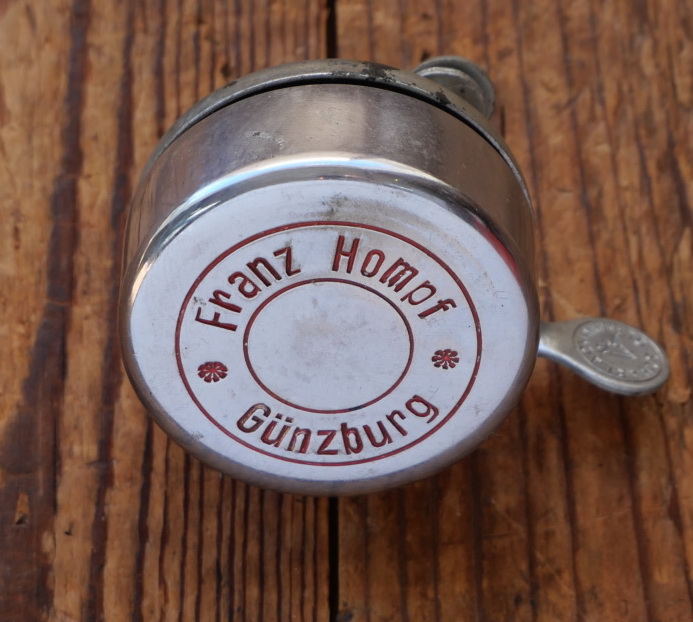 Fahrrad/Moped Klingel FRANZ HOMPF/Günzburg, orig. 1950er Jahre, verchromt, NOS 