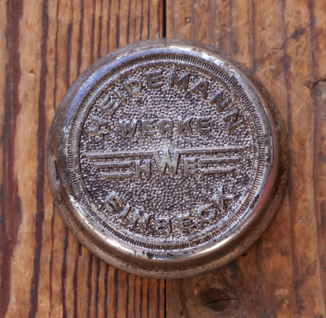Klingeldeckel HWE (Heidemann-Werke Einbeck), orig. 1950er/60er J., verchromt, gebr. 