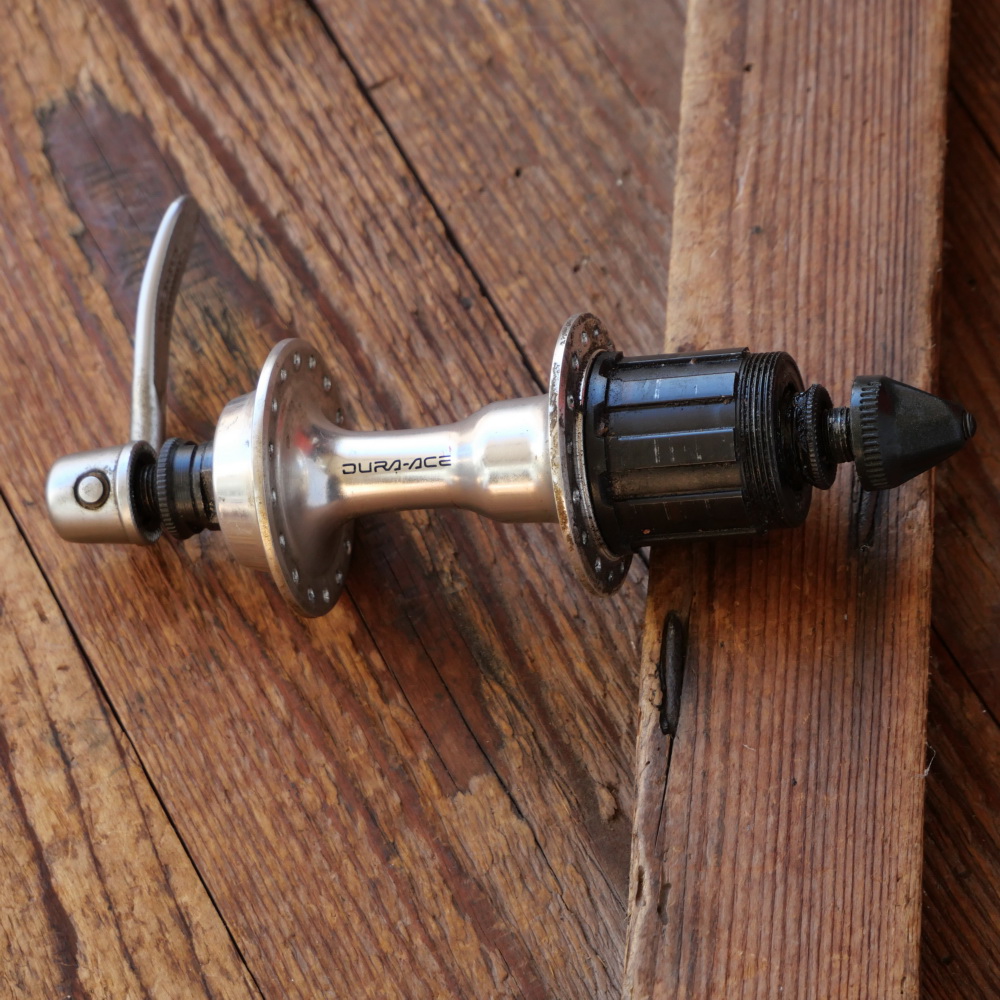 Nabe Hinterrad Rennrad, Shimano Dura-Ace, Ende 80er/Anf. 90er J., für 7-fach, gebr. 