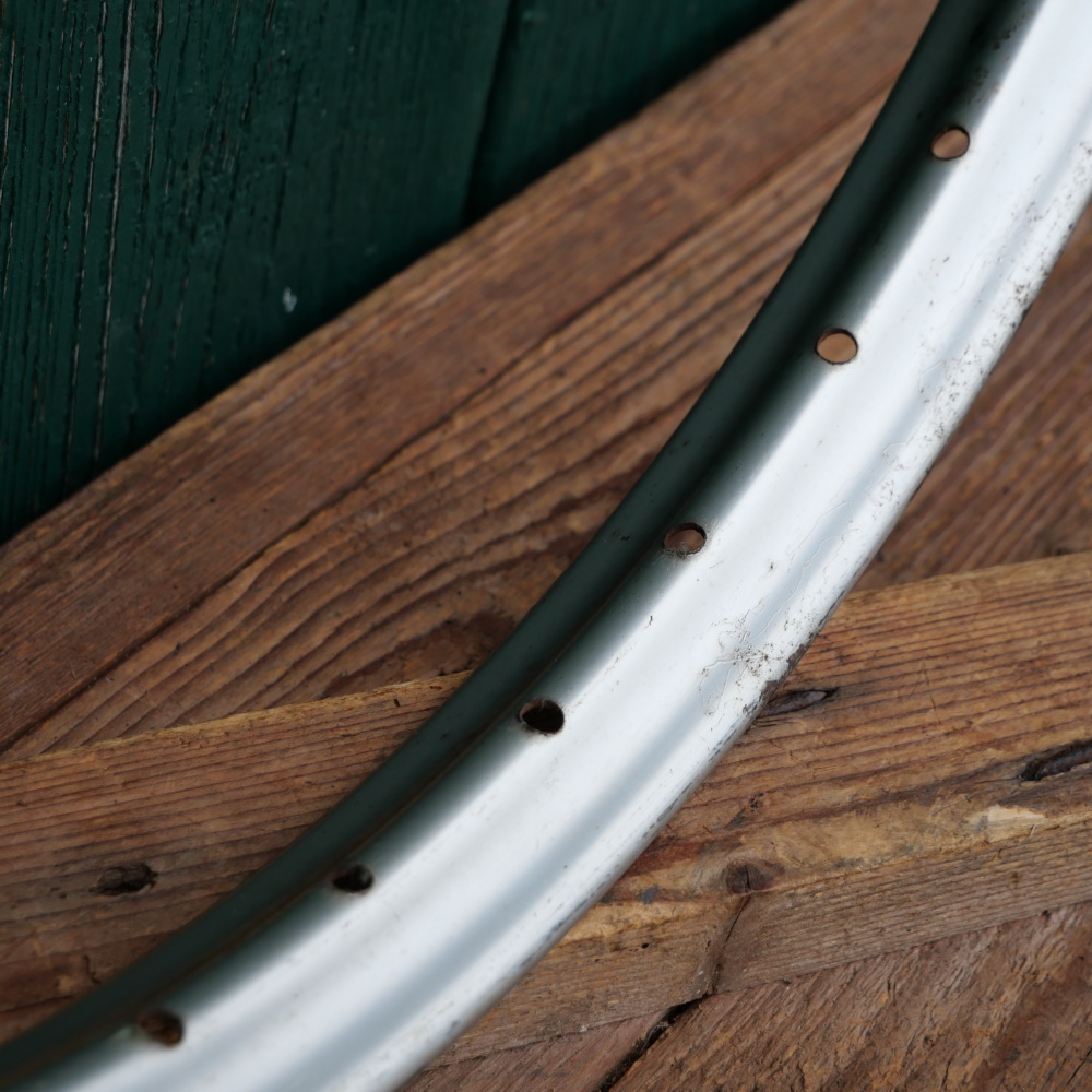 Mopedfelge, 23 x 2.00/2-19, 30er-50er J., Westwood, Stahl, silber lackiert, NOS 