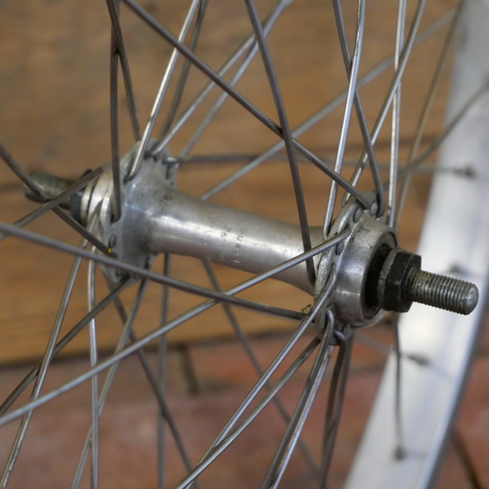 Vorderrad 20 x 1,75 für Drahtbereifung, original 80er/90er J., GRÜNERT Alu-Felge, SACHS-MAILLARD Nabe, gebr. 