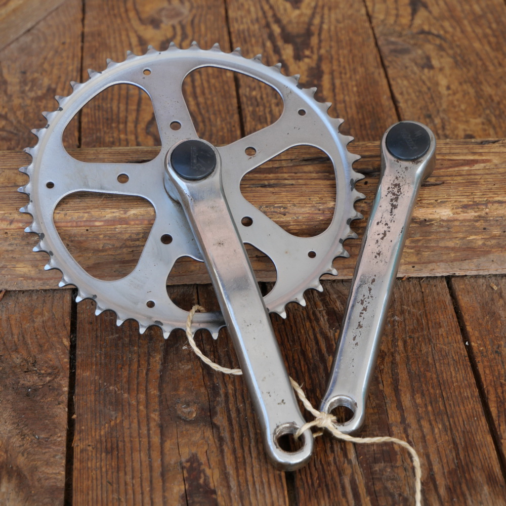 Kurbelsatz THUN, universell, original 90er Jahre, verchromt, für Vierkantachse, gebr. 