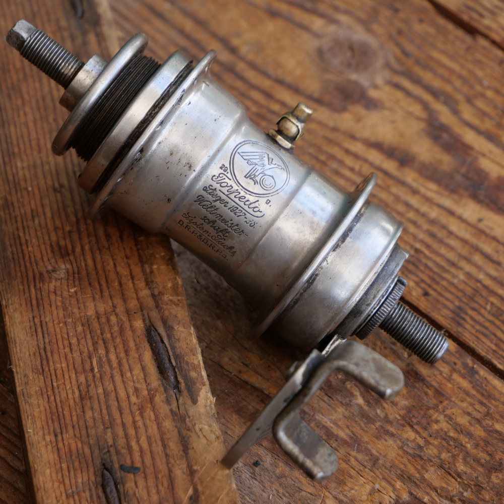 Nabe Hinterrad Fahrrad, F+S Torpedo Mod. 09, Bj. 1929, vernickelt, gebraucht 