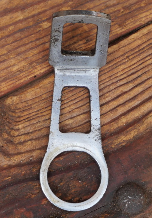 Carbidlaternenhalter/Winkelhalter, verchromt, orig. 1920er - 30er J., längere Ausführung, gebr. 