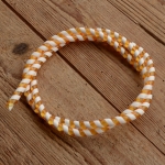 Zierspirale / Bowdenzugummantelung, orange/weiß, 120cm lang, orig. Altbestand 60/70er J. 