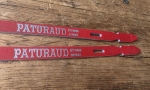 Pedalriemen " PATURAUD ", rot, Leder, orig. Altbestand 50/70er Jahre, NOS 
