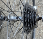 Laufradsatz 28 Zoll (622), 80er J., für Rennrad, WOLBER Alpine, Drahtreifenfelgen, Naben: SHIMANO FH-R105, NOS 