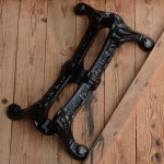 Fahrrad Ständer "SIMPLEX", schwarz, perfekter Nachguss des über 100 Jahre alten Originals, Abstellvorrichtung 