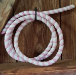 Zierspirale / Bowdenzugummantelung, rosa/weiß, 120cm lang, orig. Altbestand 