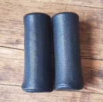 Ledergriff Ziegenleder schwarz, 22mm, ca. 95 mm lang, passend auch für alte Lenker mit kurzen Griffenden 