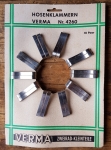 Hosenklammern Display VERMA mit 10 Satz Hosenspangen in Standardausführung 30-60er Jahre, orig. NOS 