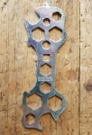 Vielfachschlüssel 11-Loch plus  2 x Maulschlüssel, Hakenschlüssel und Schraubendreher, ROCO Germany, verzinkt 