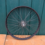 Laufrad "Transportrad" 20 x 2,00 Breite 40, schwarz mit Patina, Speichen verzinkt, Einbaumaß 100 mm 