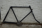 Fahrradrahmen "PHOENIX", 3-Gang Mutaped, Stahl gemufft, schwarz, 28 Zoll,  RH=61cm, 30-40er J., incl. Gabel u Tretlager 